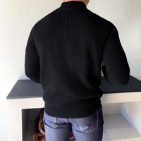 Sweter męski sweter jednokolorowy sweter dziergany stójka kurtka wiosenna ciepły sweter 5